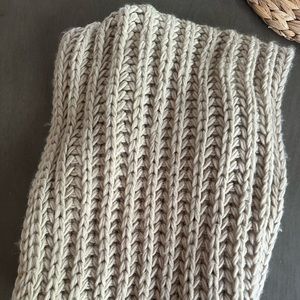 Tan large knit infinity scarf